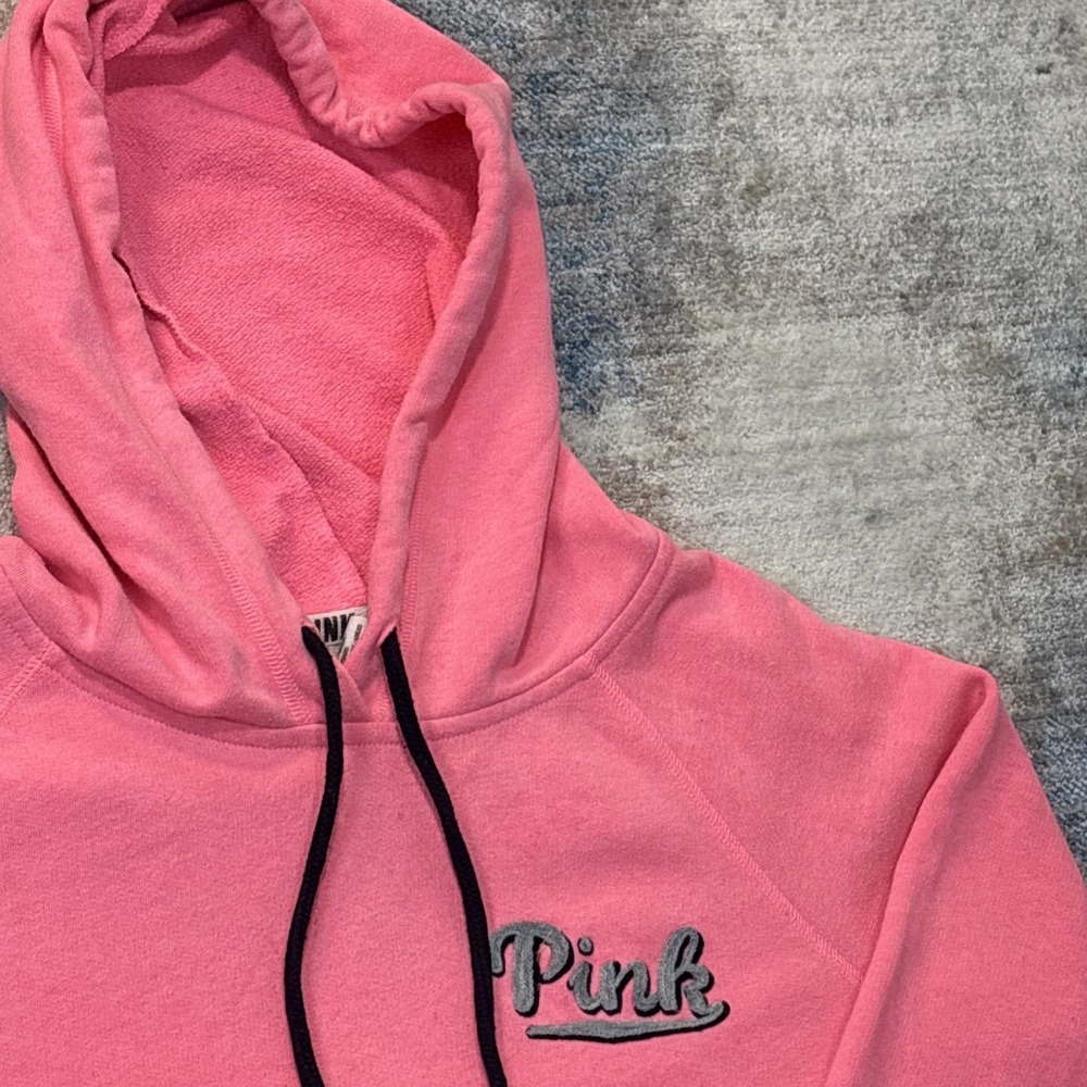 Vintage PINK Hoodie Medium Y2K Dopamine Aesthetic Pink Pullover‎ Sweatshirt